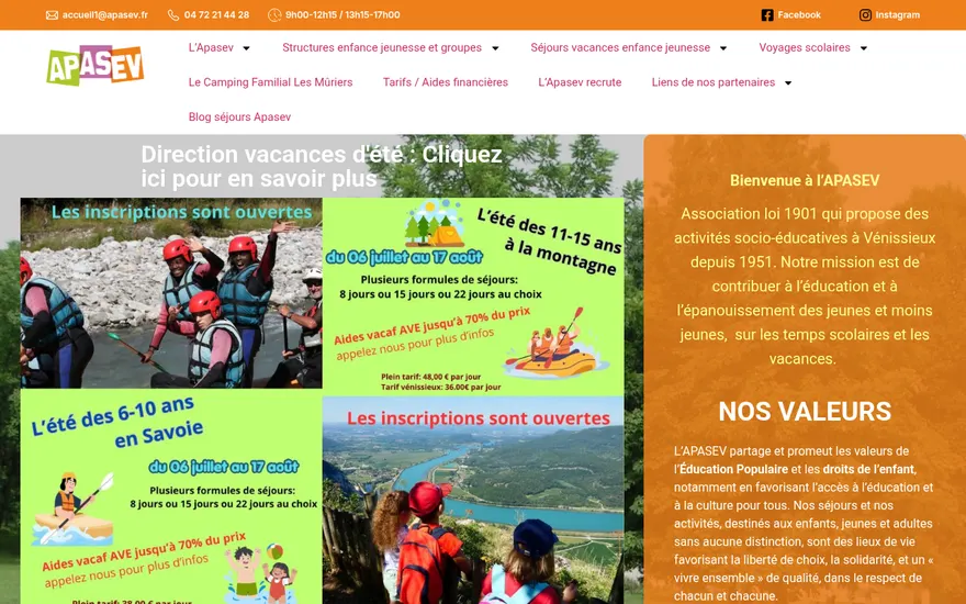 Capture du site APASEV