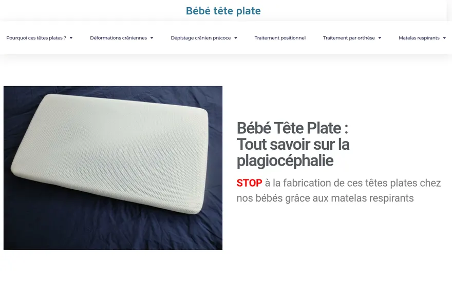 Capture du site Bébé Tête Plate