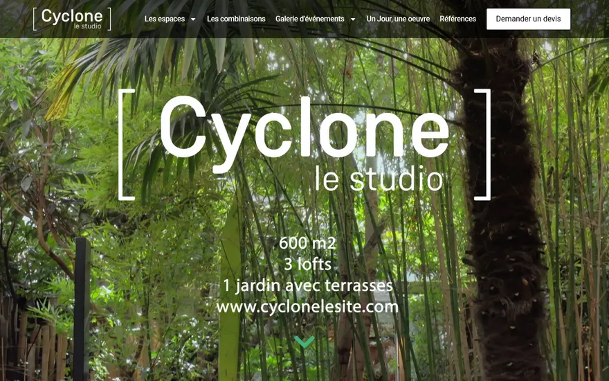 Capture du site Cyclone Le Studio
