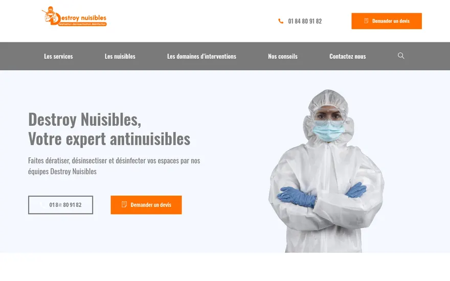 Capture du site Destroy Nuisibles