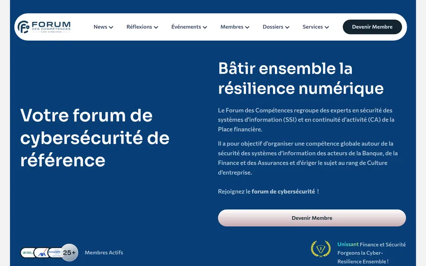 Capture du site Forum des Compétences