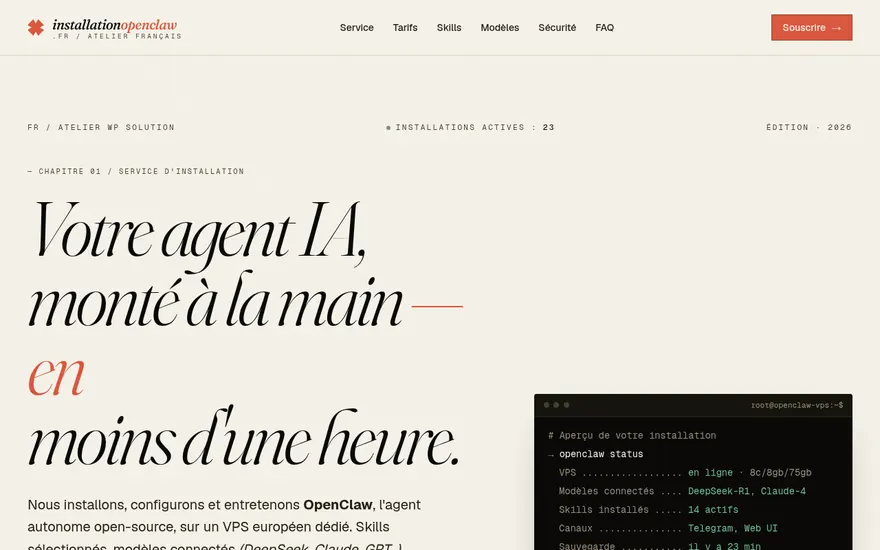 Capture du site Installation OpenClaw