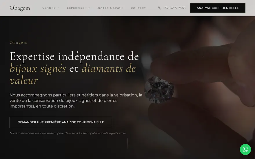 Capture du site Obagem