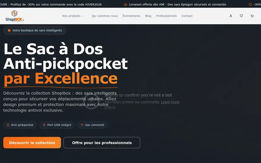 Capture du site Shopibox