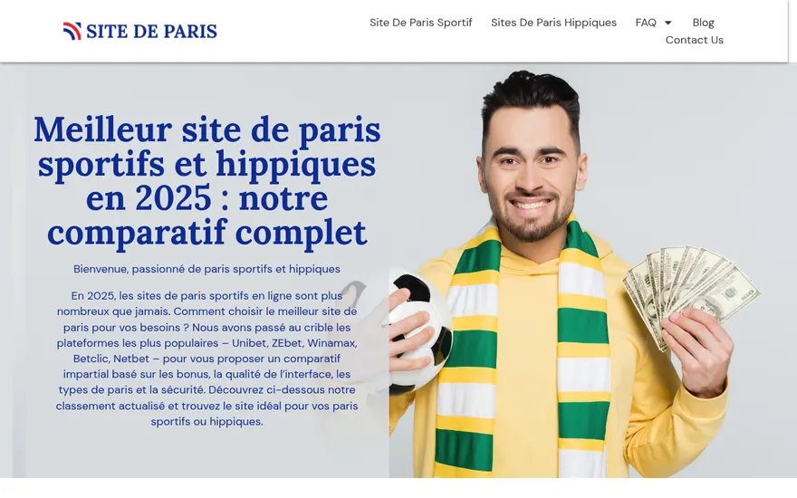 Capture du site Site de Paris