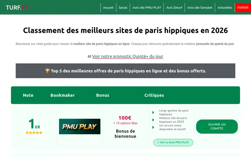 Capture du site Turf.fr