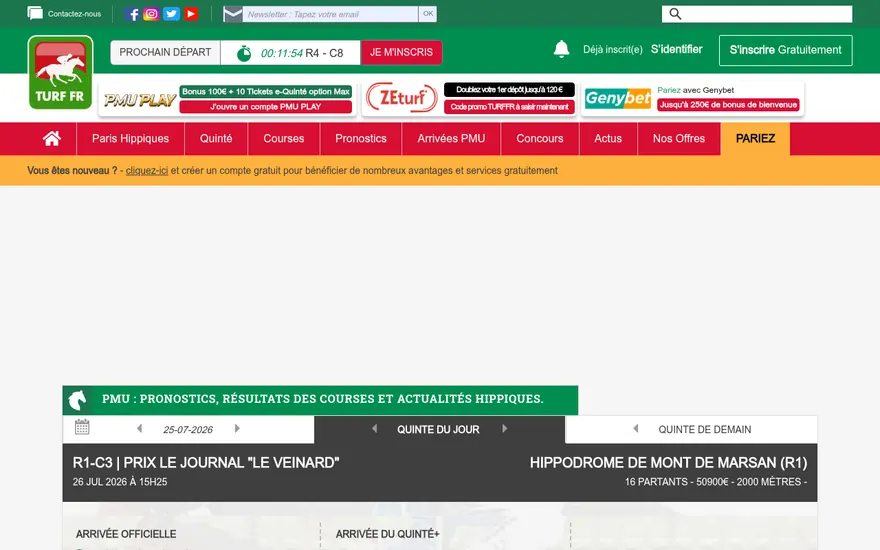 Capture du site TURF FR
