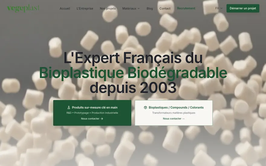 Capture du site Vegeplast